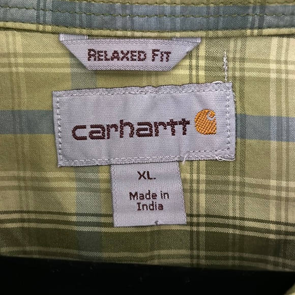 Carhartt Men's Pasture Green Plaid Shirt
Relaxed Fit Long Sleeve Button Down XL - Picture 6 of 10